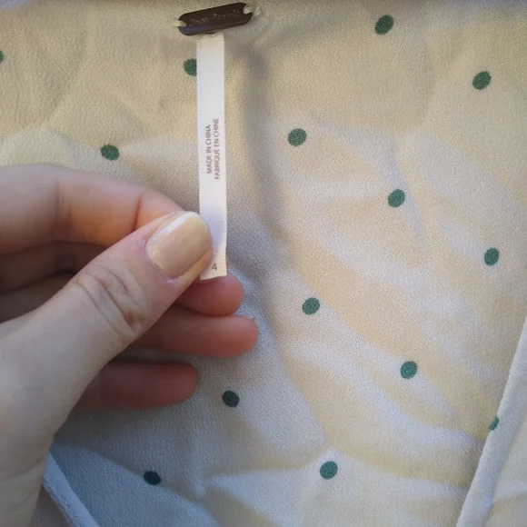 Free People All Yours Cream Green Polka Dot Wrap Bust Tie Mini Dress Small 4 - Picture 11 of 16